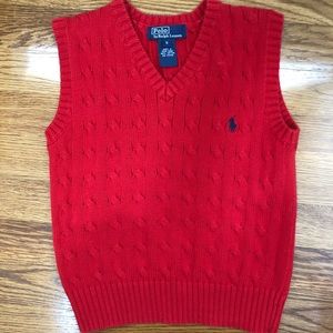 Boys Polo Cable Sweater Vest